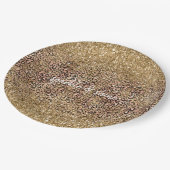 Glitter-roze luipaard Afdrukken Glitter op maat Papieren Bordje (Gekanteld)
