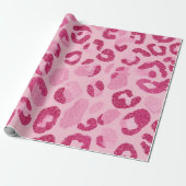 Glitter Roze Luipaard Patroon Cadeaupapier (Uitgerold)