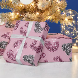 Glitter Roze Luipaard Patroon Cadeaupapier