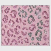 Glitter Roze Luipaard Patroon Cadeaupapier (Vlak)