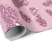 Glitter Roze Luipaard Patroon Cadeaupapier (Rol Hoek)