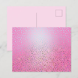 Glitter Roze Luipaardprint Briefkaart