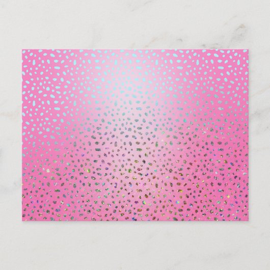 Glitter Roze Luipaardprint Briefkaart (Voorkant)