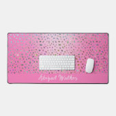 Glitter Roze Luipaardprint Bureaumat (Keyboard & Muis)
