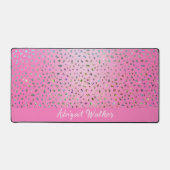 Glitter Roze Luipaardprint Bureaumat (Voorkant)