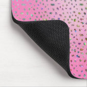Glitter Roze Luipaardprint Muismat (Hoek)