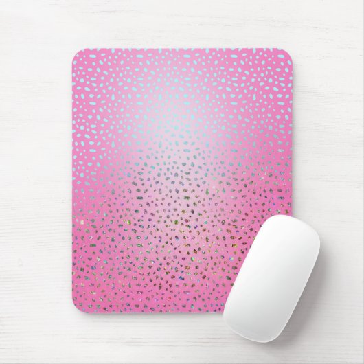 Glitter Roze Luipaardprint Muismat (Met muis)