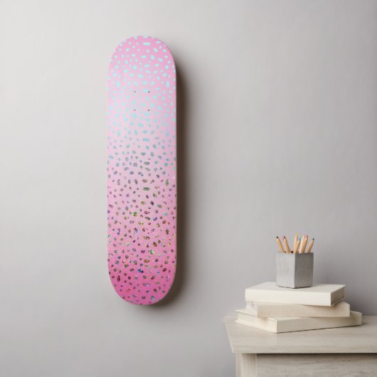 Glitter Roze Luipaardprint Persoonlijk Skateboard (Muurkunst)