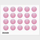 Glitter Roze Luipaardprint Ronde Sticker (Vel)