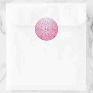 Glitter Roze Luipaardprint Ronde Sticker