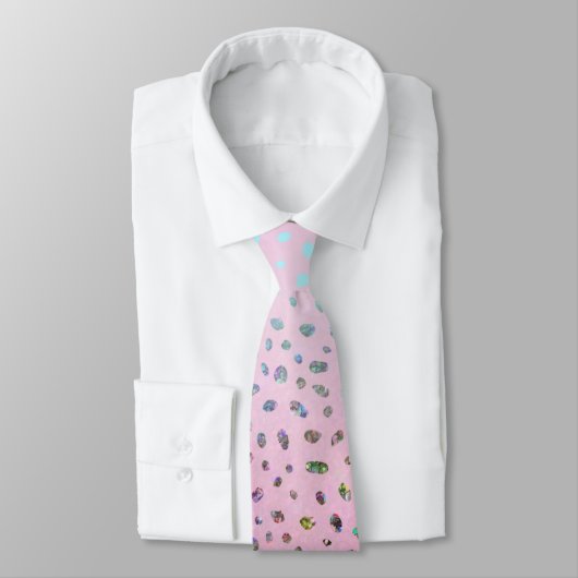 Glitter Roze Luipaardprint Stropdas (Gebonden)