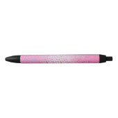 Glitter Roze Luipaardprint Zwarte Inkt Pen (Voorkant)