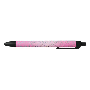 Glitter Roze Luipaardprint Zwarte Inkt Pen