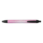 Glitter Roze Luipaardprint Zwarte Inkt Pen (Achterkant)