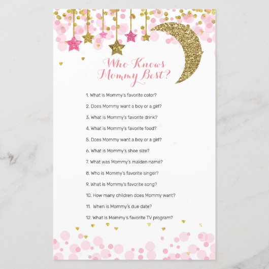 Glitter roze maan Waterverf die mama het beste ken (Voorkant)