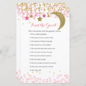 Glitter roze maan Waterverf Zoek de gastgame (Voorkant / Achterkant)