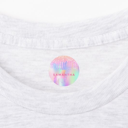 Glitter roze magische eenhoorn kleding labels (Aangebracht)