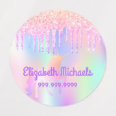 Glitter roze magische eenhoornregenboogkleding labels (Design 2)