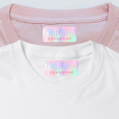 Glitter roze magische regenboogholografische kledi labels