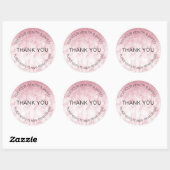 Glitter Roze Marmer Sociale Afstand Salon Ronde Sticker (Vel)