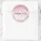 Glitter Roze Marmer Sociale Afstand Salon Ronde Sticker (Tas)