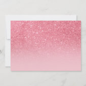 Glitter roze ombre quinceañera kaart (Achterkant)