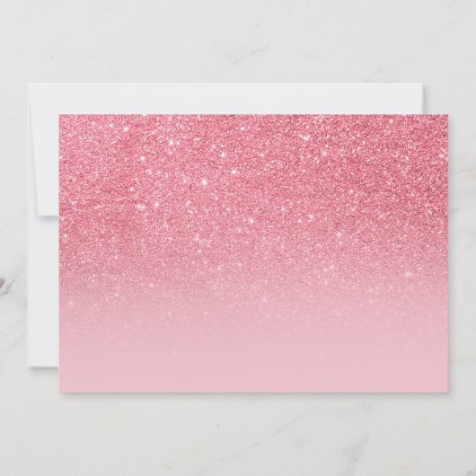 Glitter roze ombre quinceañera kaart (Achterkant)