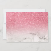 Glitter Roze Ombre wit marmer Quinceañera Kaart (Achterkant)