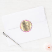 Glitter roze opaal Dank u Ronde Sticker (Envelop)