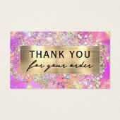 Glitter roze opaal kortingskaart visitekaartje (Voorkant)