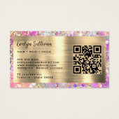 Glitter roze opaal loyalty card visitekaartje (Achterkant)