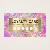 Glitter roze opaal loyalty card visitekaartje (Voorkant)