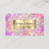 Glitter roze opaal visitekaartje (Voorkant)