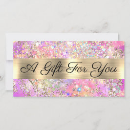 Glitter roze opal cadeaubon