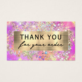 Glitter roze opal kortingskaart visitekaartje