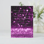 Glitter Roze Paars Bruiloft Bruidsfeest Sweet 16th Kaart (Staand voorkant)