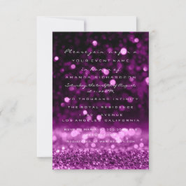 Glitter Roze Paarse Trouw Bruids Sweet 16e Kaart