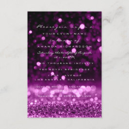 Glitter Roze Paarse Trouw Bruids Sweet 16e Kaart