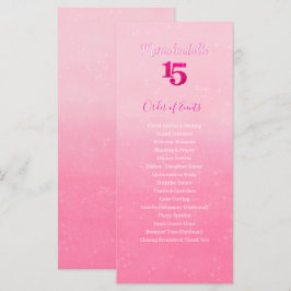 Glitter Roze Quinceñera Gebeurtenissen Volgorde