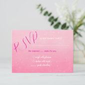Glitter Roze Quinceñera RSVP kaart (Staand voorkant)