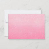Glitter Roze Quinceñera RSVP kaart (Achterkant)