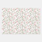 Glitter Roze Rode Rozen Bloemstuk Bruiloft Inpakpapier Vel (Voorkant)