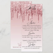 Glitter Roze Roze Goud Glamour Elegant Menu (Voorkant / Achterkant)