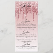 Glitter Roze Roze Goud Glamour Elegant Menu (Voorkant)