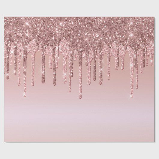 Glitter roze roze roodbruin cadeaupapier (Vlak)