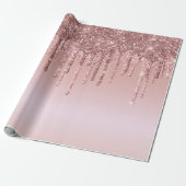 Glitter roze roze roodbruin cadeaupapier (Uitgerold)