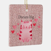 Glitter Roze Schattigee Cat Hearts Keramisch Ornament (Rechts)