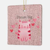 Glitter Roze Schattigee Cat Hearts Keramisch Ornament (Links)