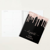 Glitter roze schijven - Gepersonaliseerd zwart Planner (Display)
