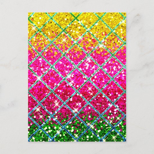 Glitter Roze Snakeskin Briefkaart (Voorkant)